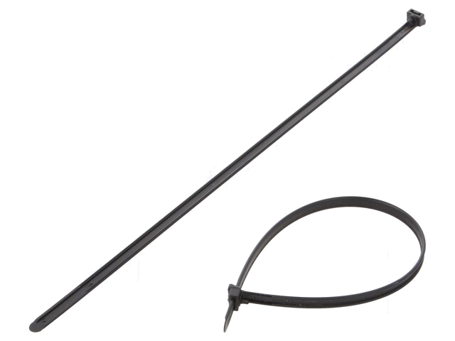 Kabelbinder; L: 337mm; W: 8mm; polyamide; 785N; zwart; Ømax: 86mm Kabelbinder; L: 337mm; W: 8mm; polyamide; 785N; zwart; Ømax: 86mm